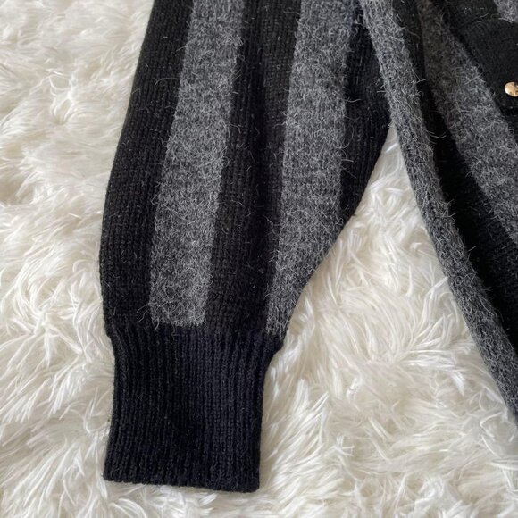 Bonny Striped Brushed Wool Blend Knit Dress Black - Picture 5 of 6